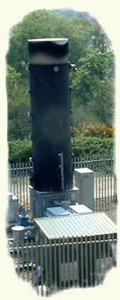 A small contained landfill gas flare.