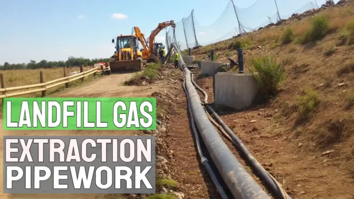 Image with text Landfill Gas Extraction Pipework