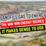 Thumbnail image with the text: "Landfill gas to energy."