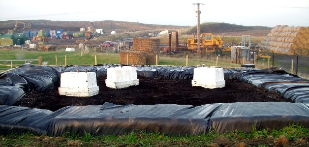 Landfill gas emissions trial bays used for research into bio-oxidation of landfill gas.