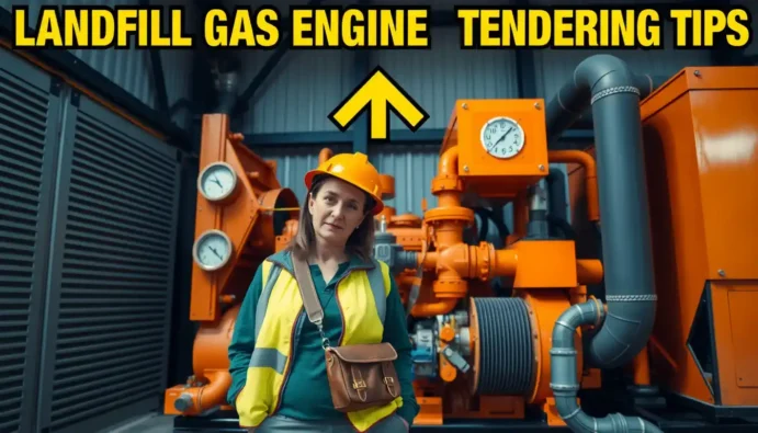 Featured image with text - Landfill Gas Engine Tendering Tips.