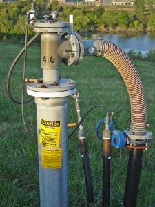 Image shows a landfill gas recovery well.