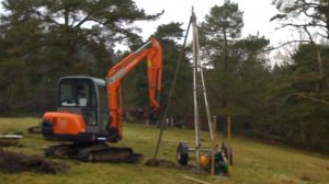 A small percussion borehole drill for landfill gas migration.