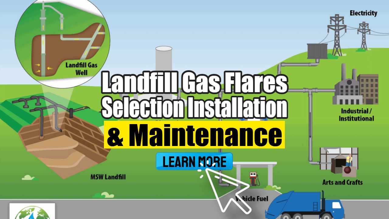 Image text: "Landfill Gas Flares Selection Installation and Maintenance".