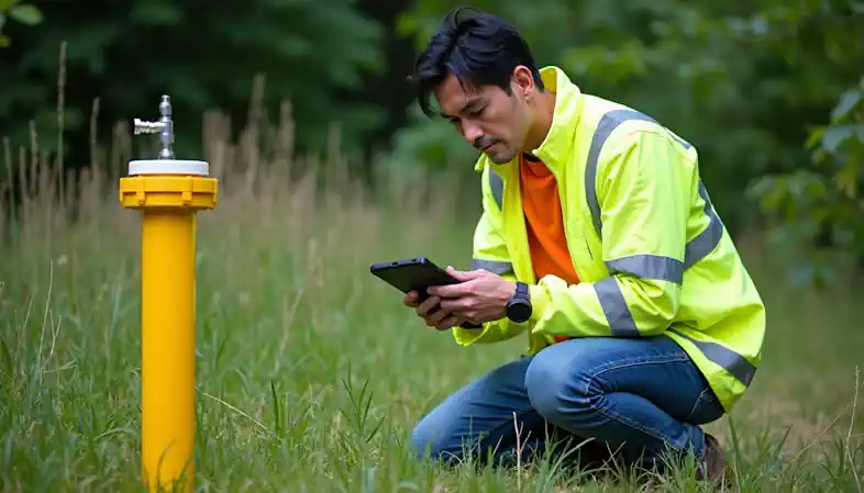 A LFG monitoring technician at work.