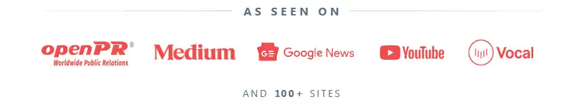 "As seen on" website logos banner.