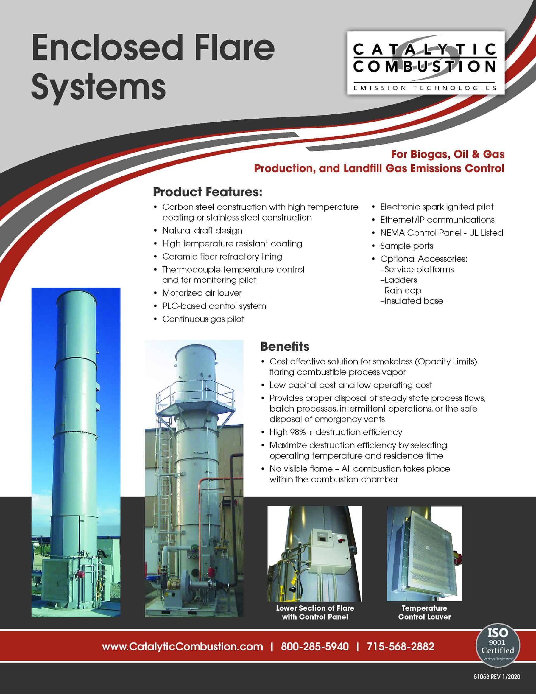 This infographic shows product features and benefits commonly provided by landfill gas flare stack suppliers.