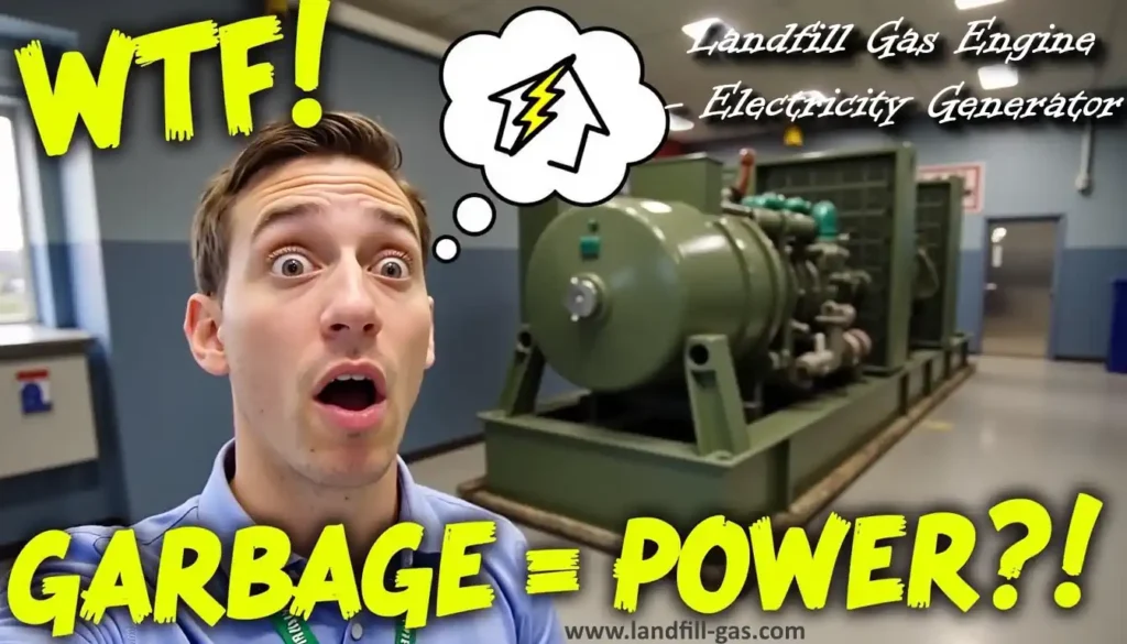 Landfill gas is garbage power - graphic image makes a strong point about renewable energy from landfilled waste.