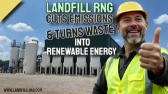 Image Text: Landfill RNG Cuts Emissions turning waste into renewable energy.