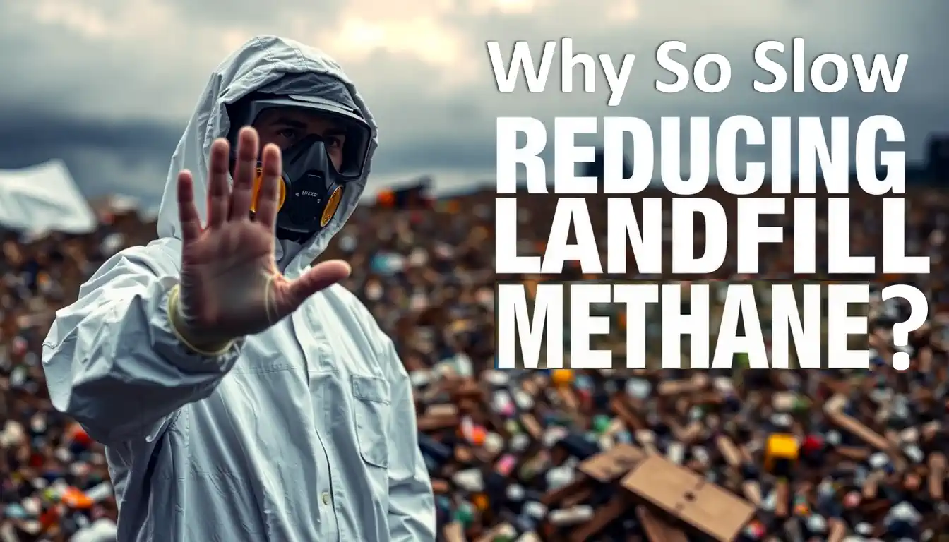 Image text Why are Global Government so slow at reducing Landfill Methane Emissions that cause global warming.