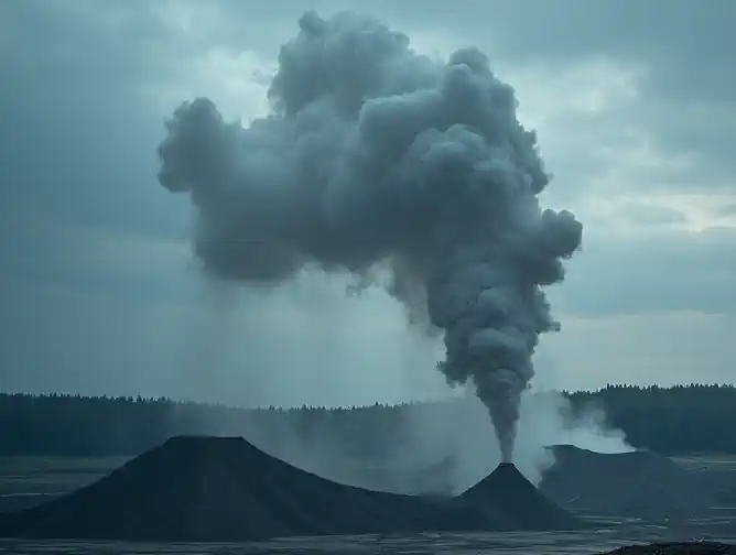 If landfill gas escape was visible it would look something like this