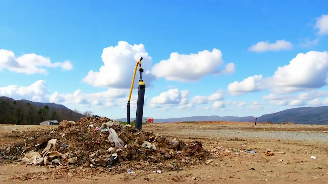 A landfill methane capture wellhead.