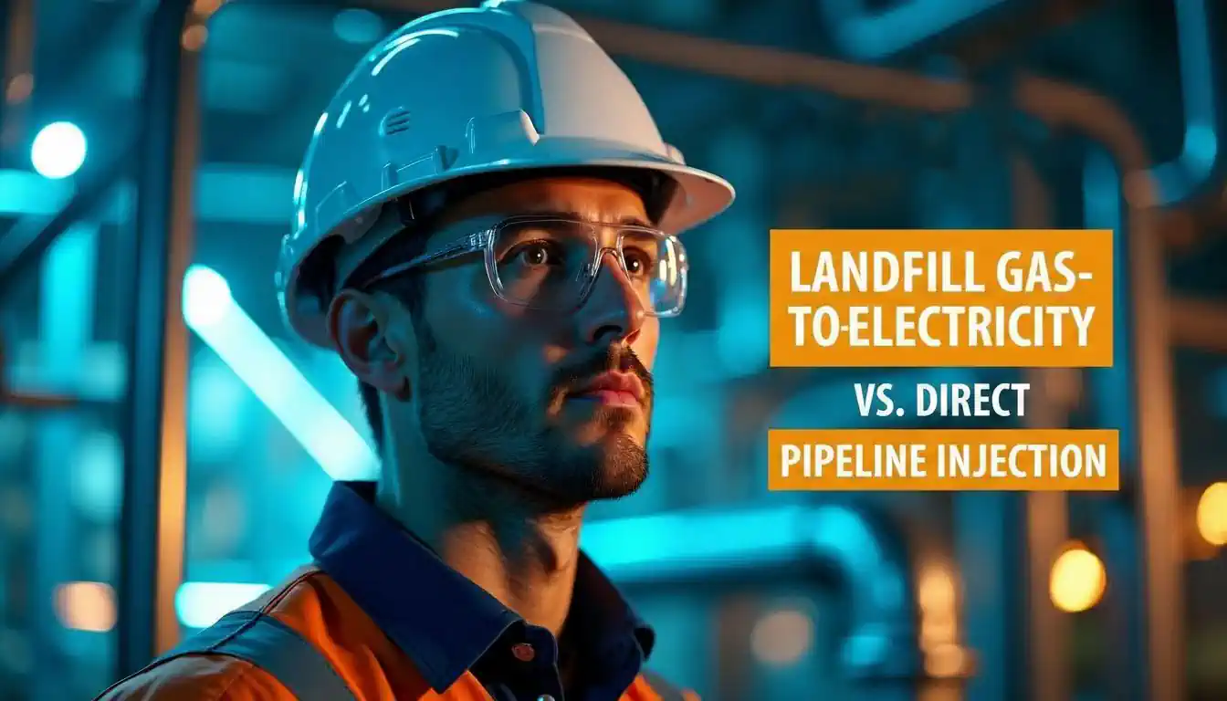 Thumbnail Text in image LANDFILL GAS-TO-ELECTRICITY VS. DIRECT PIPELINE INJECTION