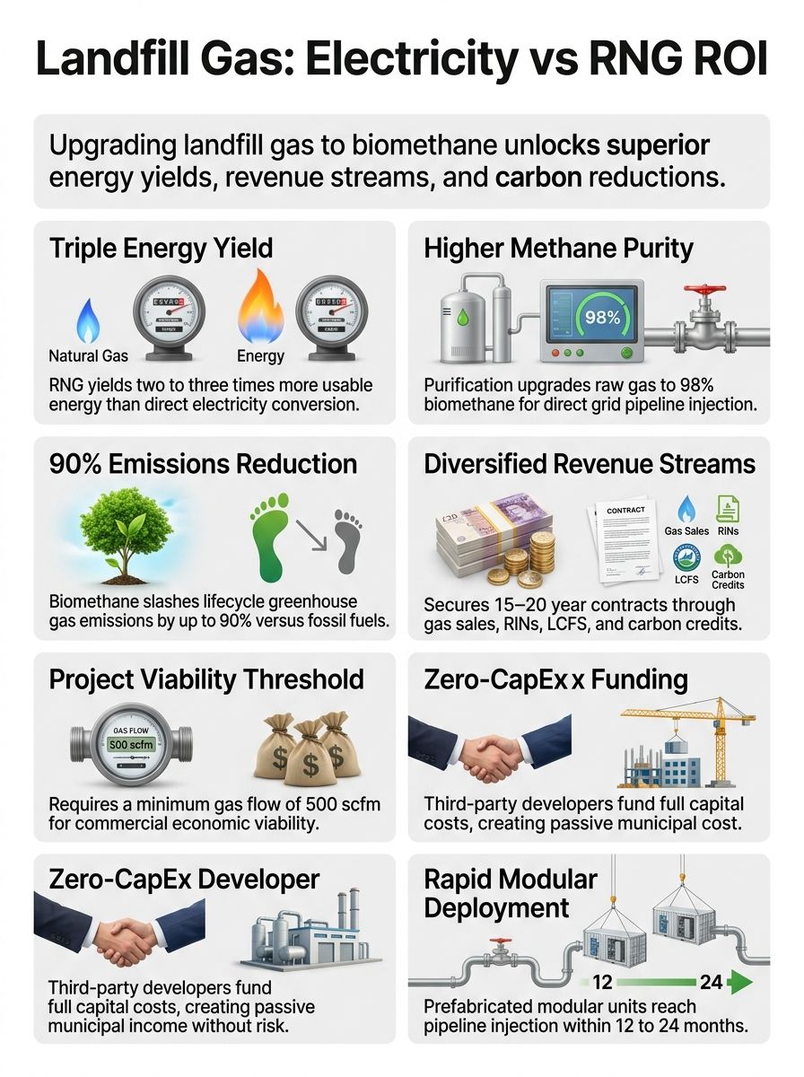 Landfill Gas to Electricity vs. RNG: Best ROI for Municipal Operators Landfill Gas to Electricity vs. RNG: Best ROI for Municipal Operators