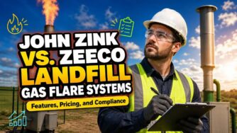 Feature image for comparison article: John Zink vs. Zeeco Landfill Gas Flare Systems.