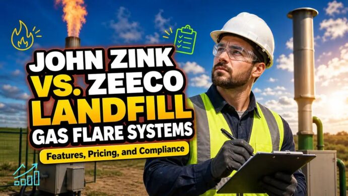 Feature image for comparison article: John Zink vs. Zeeco Landfill Gas Flare Systems.