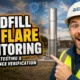 Image with text: Landfill Gas Flare Monitoring Emissions Testing Performance Verification.