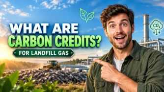 Featured image text: What are Carbon Credits? - Landfill Gas.